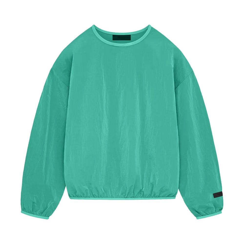 Fear of God Essentials Crinkle Nylon Pullover Crewneck Mint Leaf