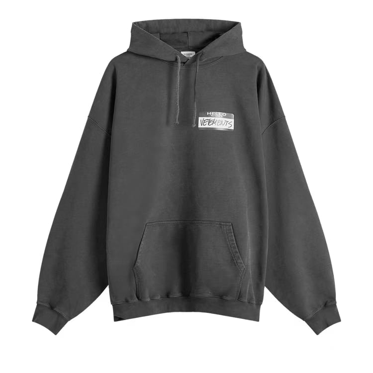 Vetements Hello My Name Is Vetements Hoodie Black