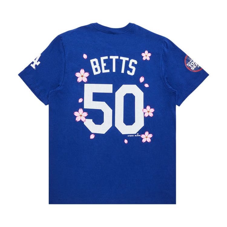 Nike x Takashi Murakami x MLB World Tour Tokyo Series 2025 Betts Dodgers Shorts-Sleeve T-Shirt Blue