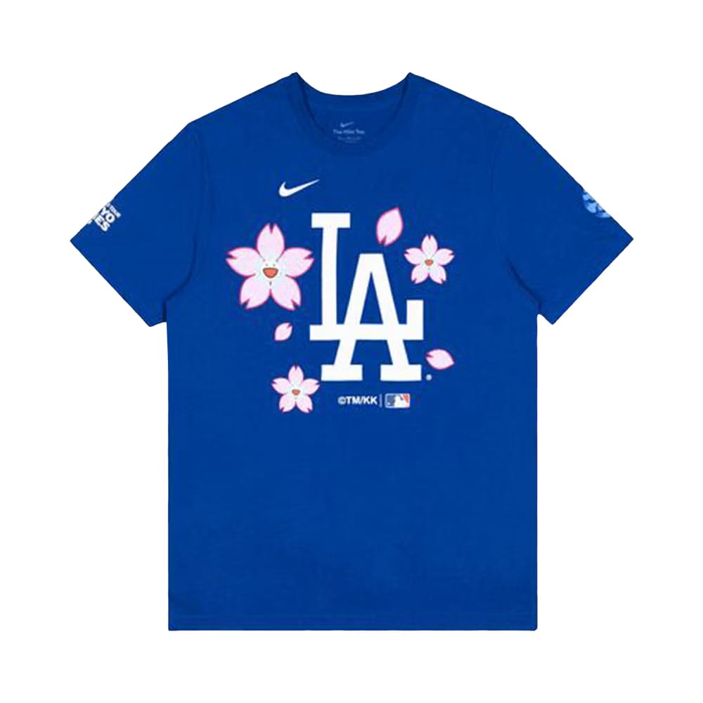 Nike x Takashi Murakami x MLB World Tour Tokyo Series 2025 Dodgers Shorts-Sleeve T-Shirt Blue