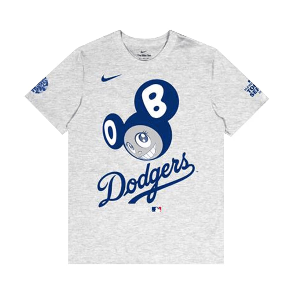 Nike x Takashi Murakami x MLB World Tour Tokyo Series 2025 Dodgers Shorts-Sleeve T-Shirt Grey