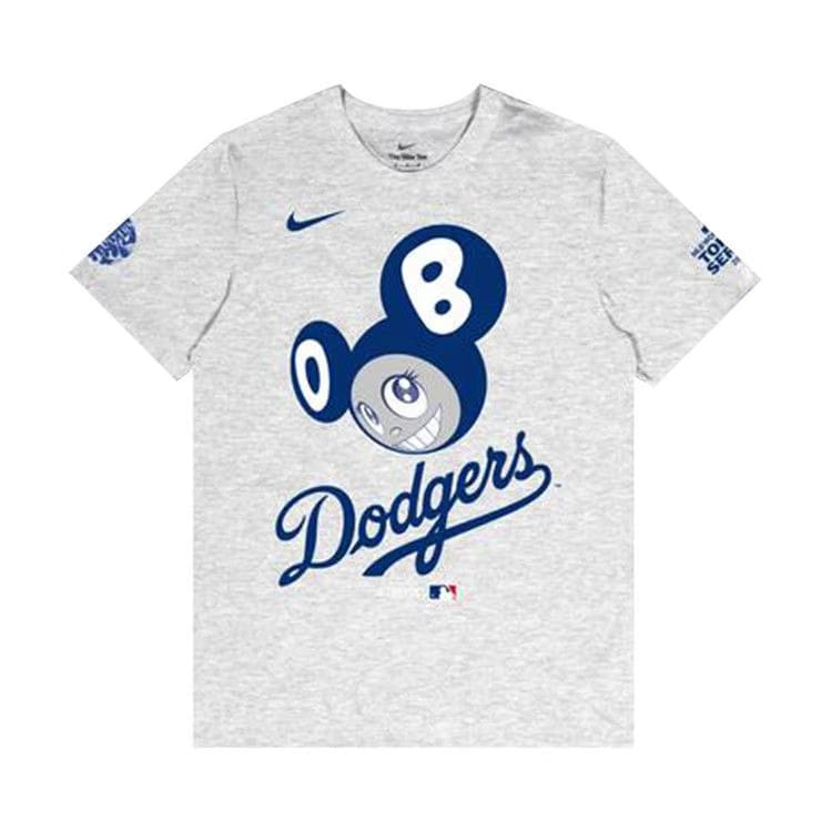 Nike x Takashi Murakami x MLB World Tour Tokyo Series 2025 Dodgers Shorts-Sleeve T-Shirt Grey