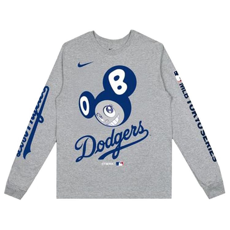 Nike x Takashi Murakami x MLB World Tour Tokyo Series 2025 Dodgers Long-Sleeve T-Shirt Grey