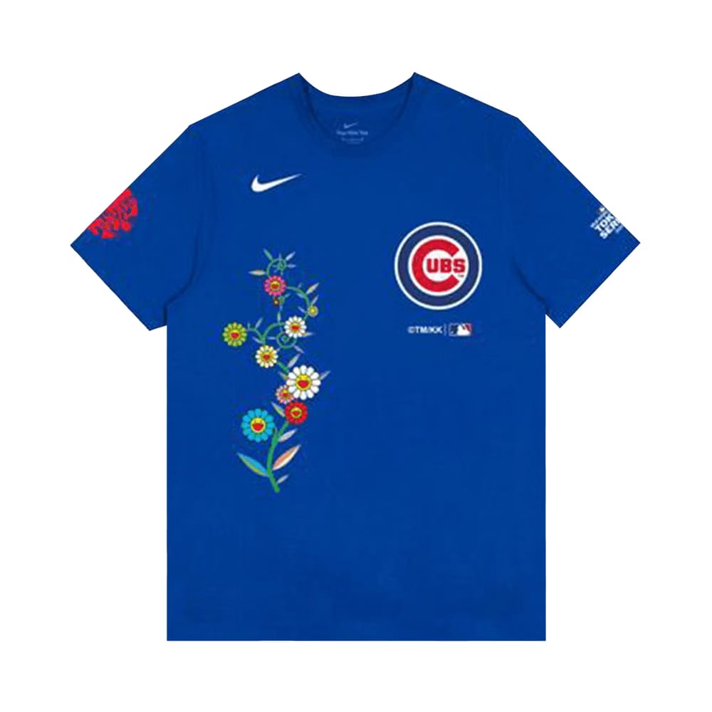 Nike x Takashi Murakami x MLB World Tour Tokyo Series 2025 Cubs Shorts-Sleeve T-Shirt Blue