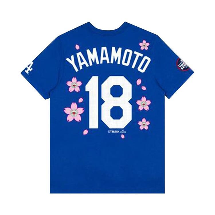 Nike x Takashi Murakami x MLB World Tour Tokyo Series 2025 Yamamoto Dodgers Shorts-Sleeve T-Shirt Blue