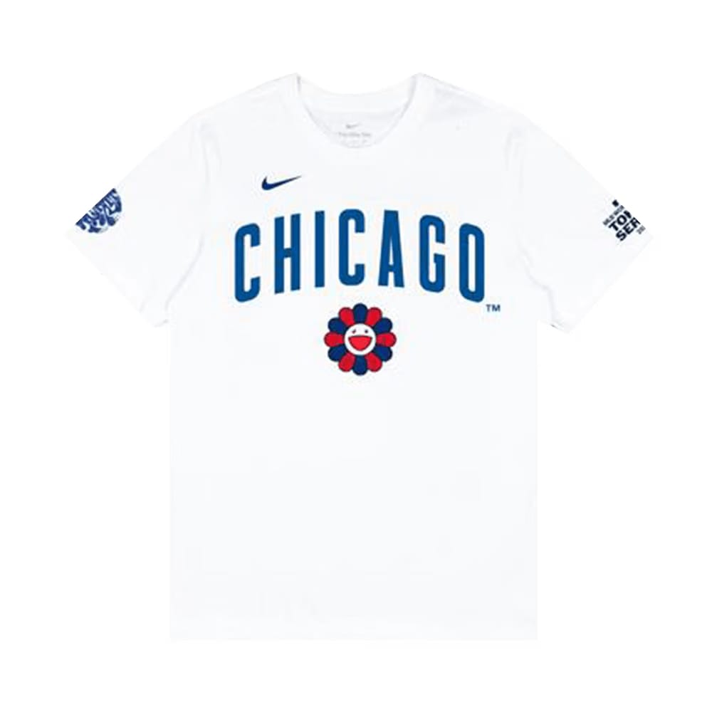 Nike x Takashi Murakami x MLB World Tour Tokyo Series 2025 Cubs Shorts-Sleeve T-Shirt White