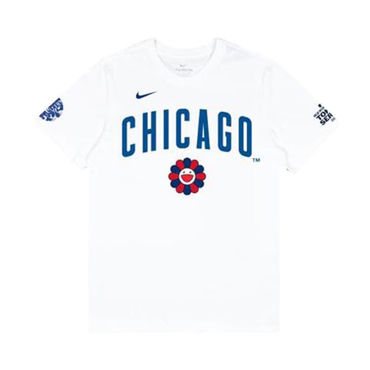 Nike x Takashi Murakami x MLB World Tour Tokyo Series 2025 Cubs Shorts-Sleeve T-Shirt White