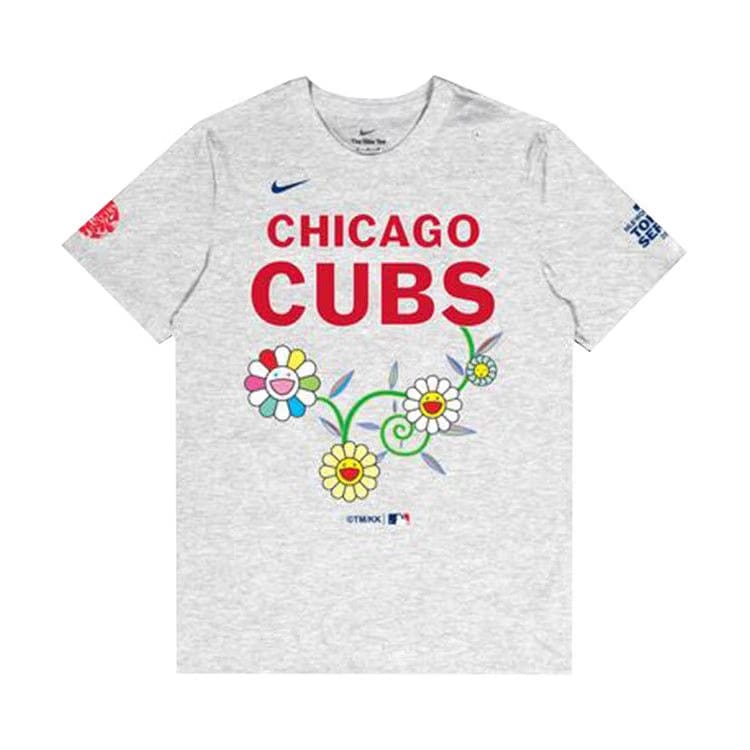 Nike x Takashi Murakami x MLB World Tour Tokyo Series 2025 Cubs Shorts-Sleeve T-Shirt Grey