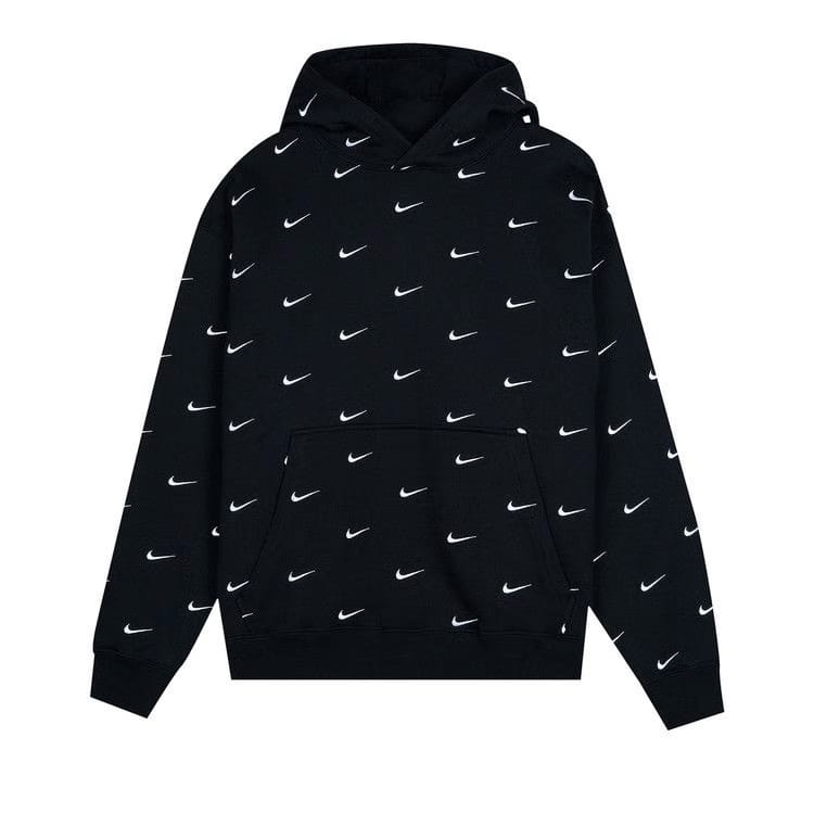 Nike All Over Swoosh Logo Hoodie Black