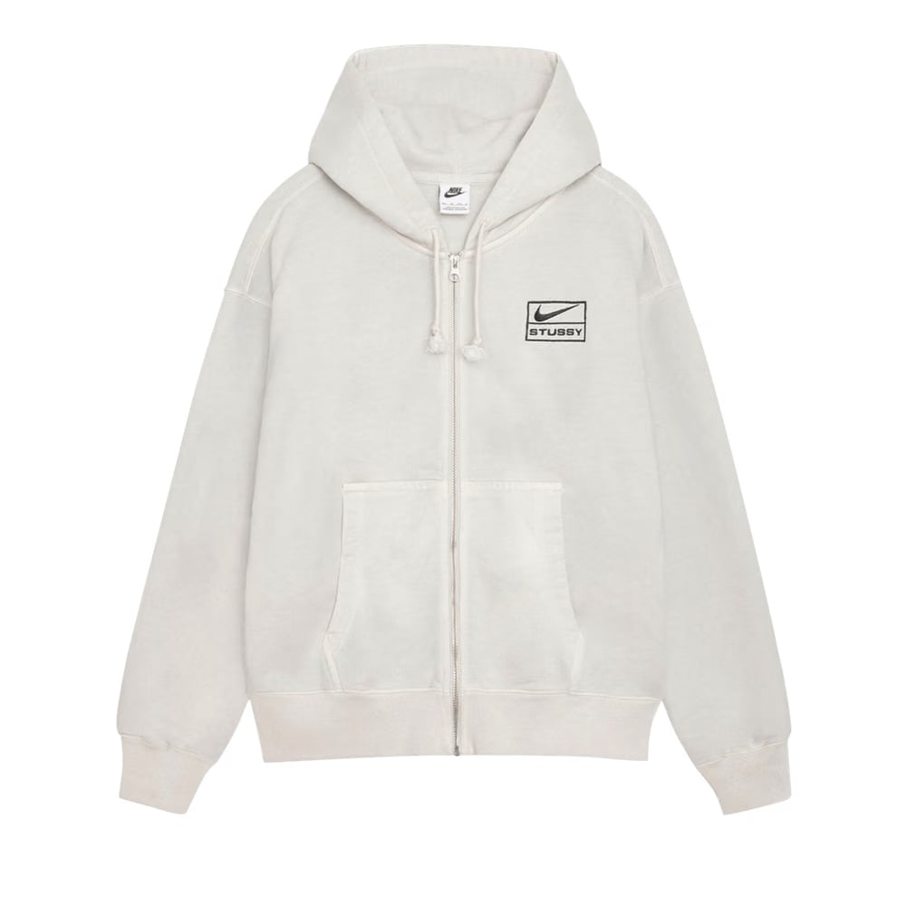 Nike x Stussy Stone Washed Fleece Zip Hoodie Light Bone
