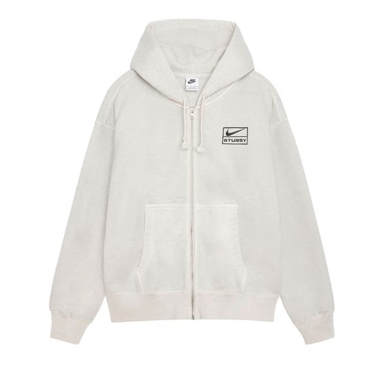 Nike x Stussy Stone Washed Fleece Zip Hoodie Light Bone