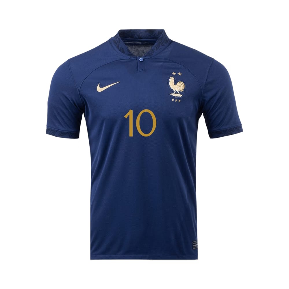 Nike France World Cup Home Shirt #10 Mbappe Blue