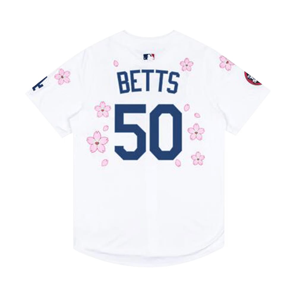 Nike x Takashi Murakami x MLB World Tour Tokyo Series 2025 Dodgers Betts Jersey White