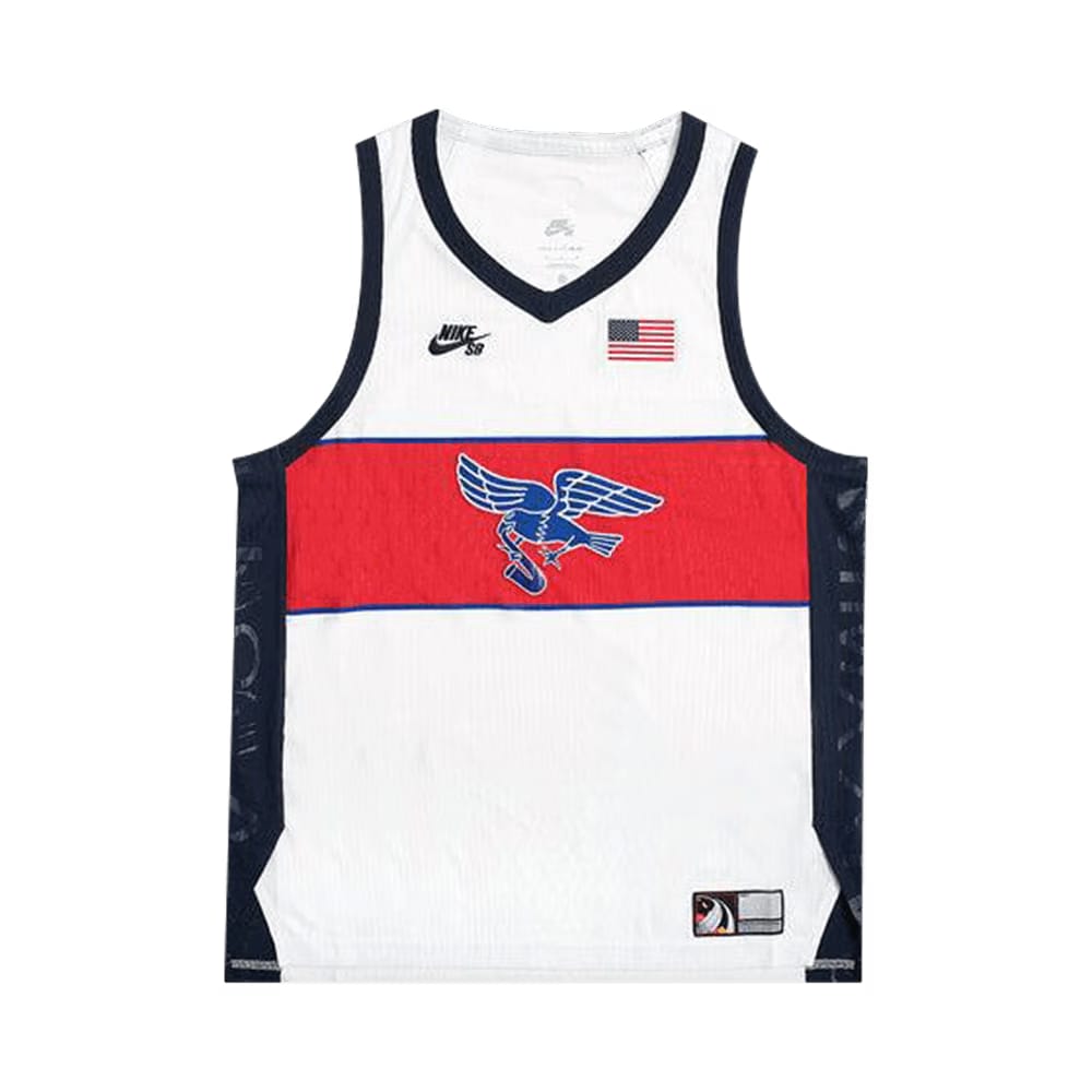 Nike SB Team USA Dri-FIT ADV Sleeveless Skate Jersey White/Sport Red/Obsidian/Black