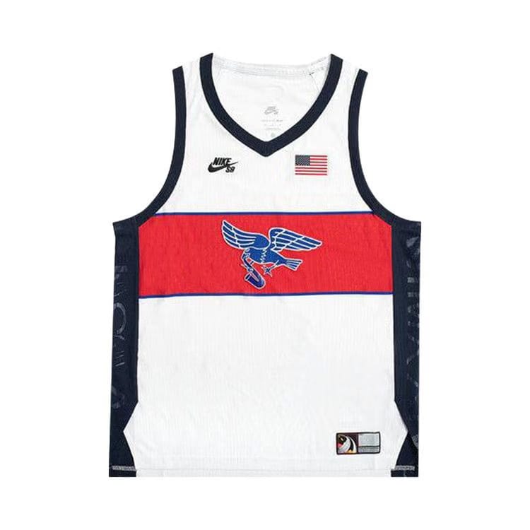 Nike SB Team USA Dri-FIT ADV Sleeveless Skate Jersey White/Sport Red/Obsidian/Black