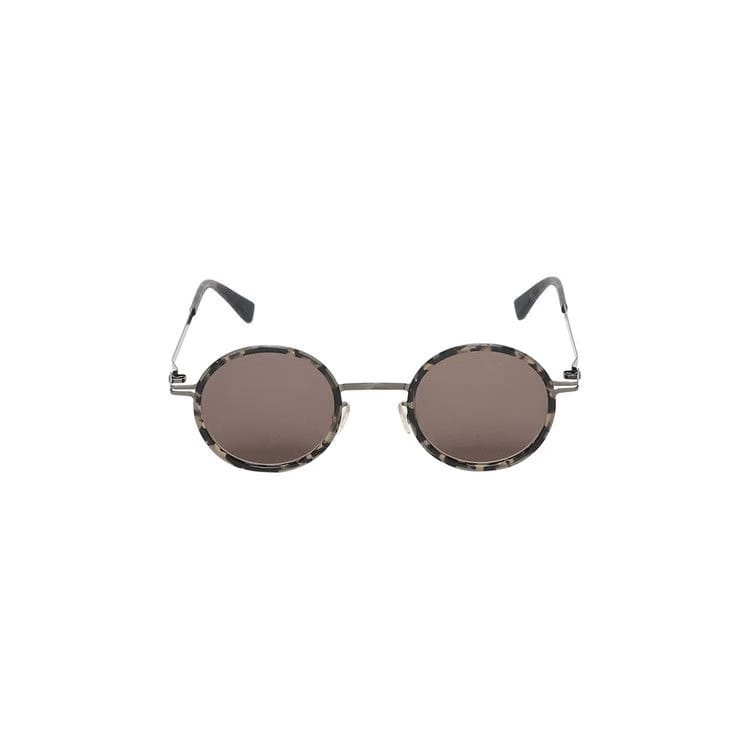 Mykita Eetu Round Sunglasses Shiny Graphite/Solid Brown