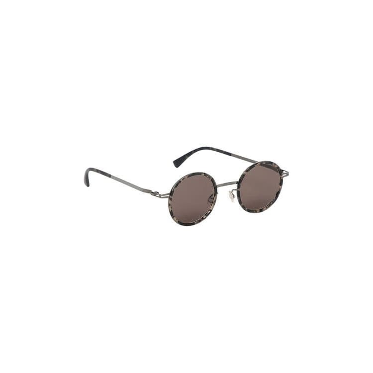 Mykita Eetu Round Sunglasses Shiny Graphite/Solid Brown