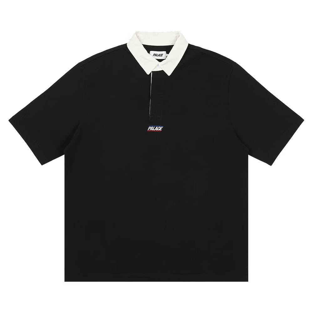 Palace Wide Rugby Polo Black