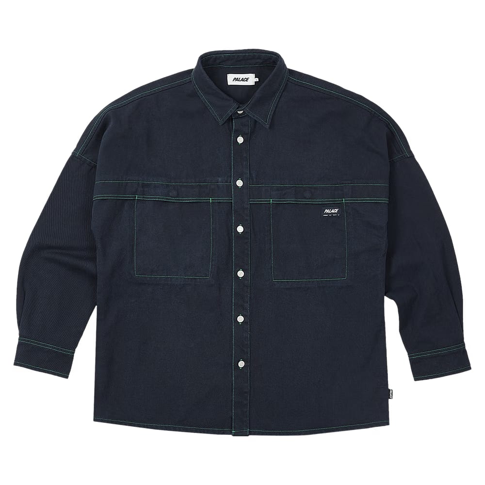 Palace Stitch Up Drop Shoulder Shirt Navy