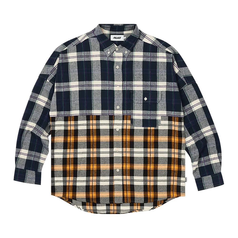 Palace Checkmate Drop Shoulder Shirt Navy