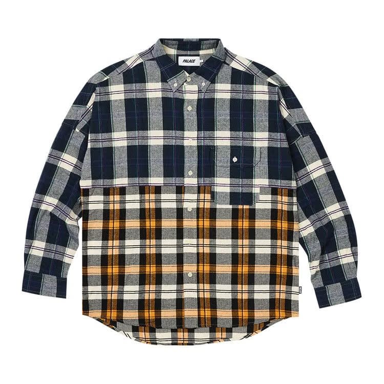 Palace Checkmate Drop Shoulder Shirt Navy