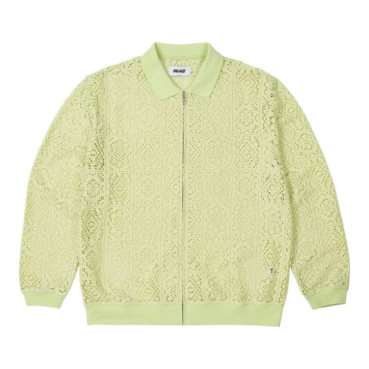 Palace Crochet Zip Long-Sleeve Polo Lime