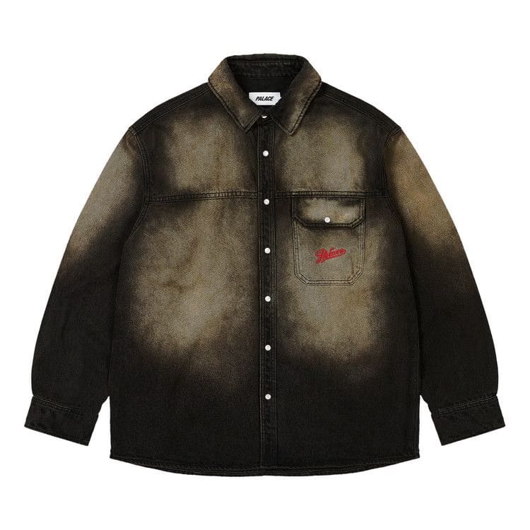 Palace Scripty Denim Shirt Sand Wash Black
