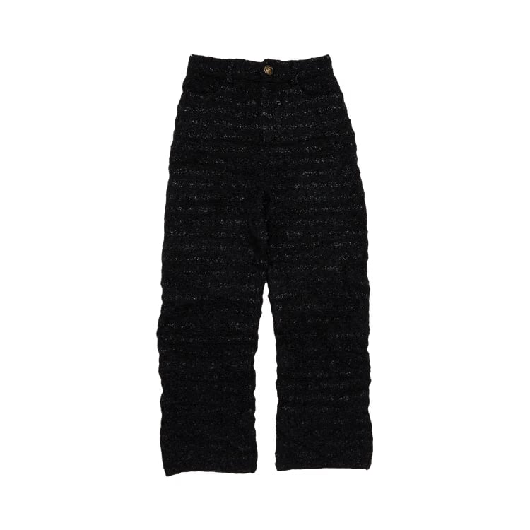 Balenciaga Lamé Effect Tweed Trousers Black