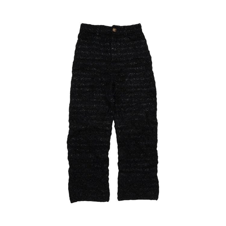 Balenciaga Lamé Effect Tweed Trousers Black