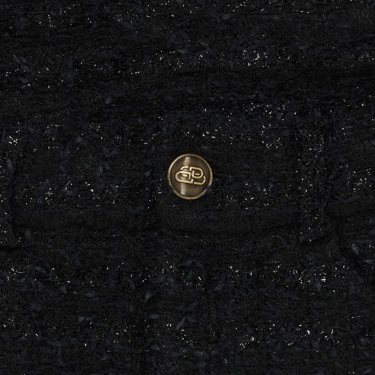 Balenciaga Lamé Effect Tweed Trousers Black