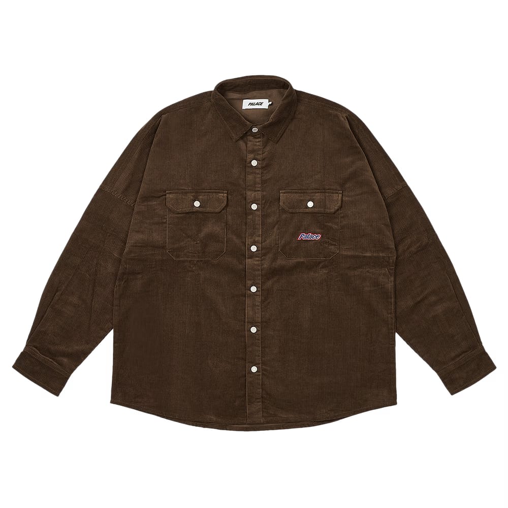 Palace Drop Shoulder Cord Shirt Nice Brown