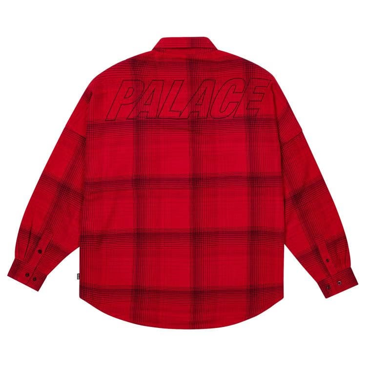 Palace Brushed Flannel Drop Shoulder Shirt Red