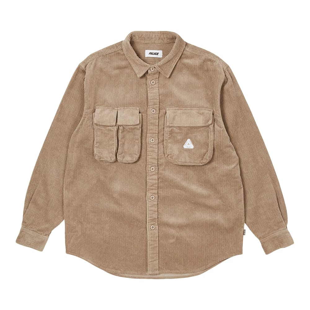Palace Cargo Cord Shirt Stone