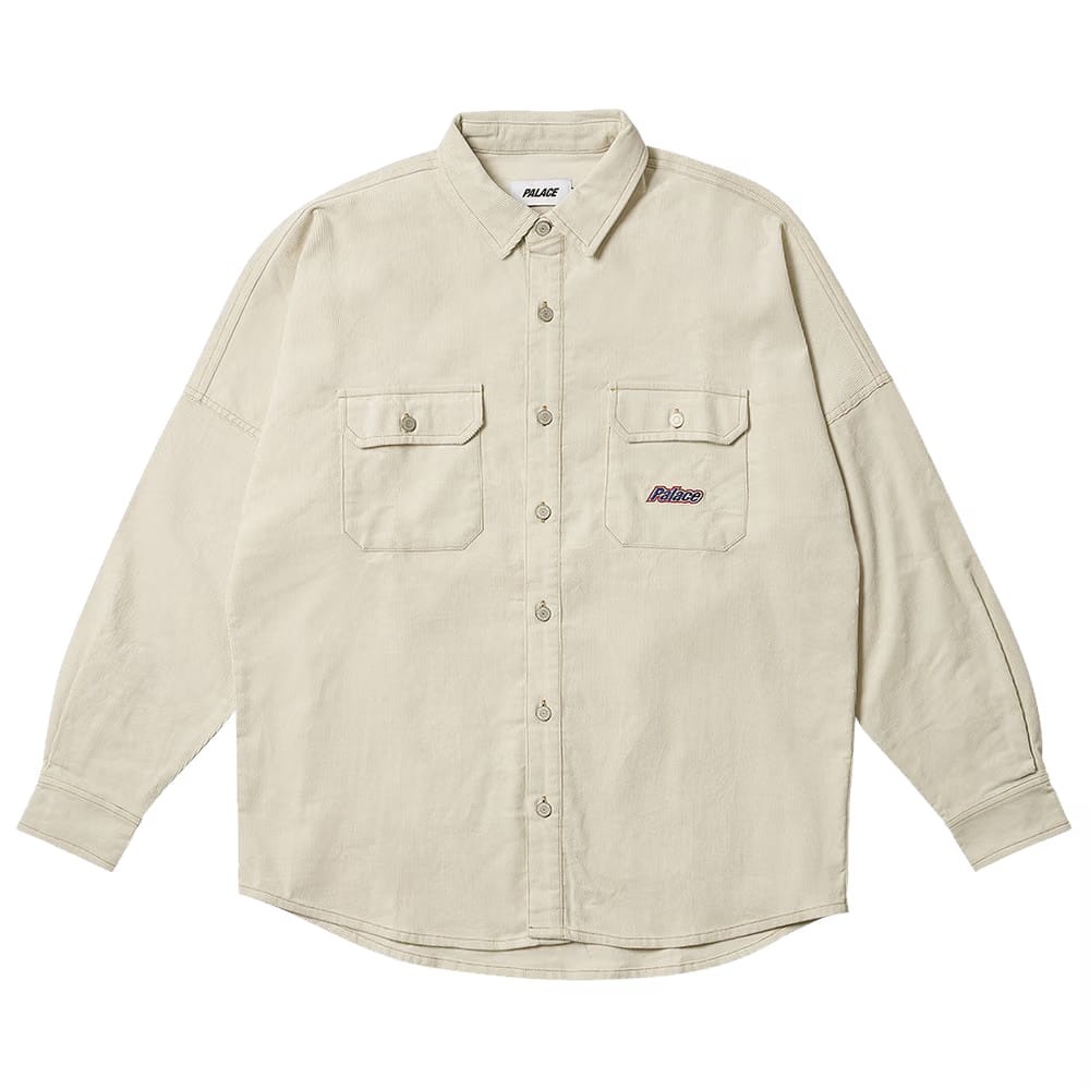 Palace Drop Shoulder Cord Shirt Soft White