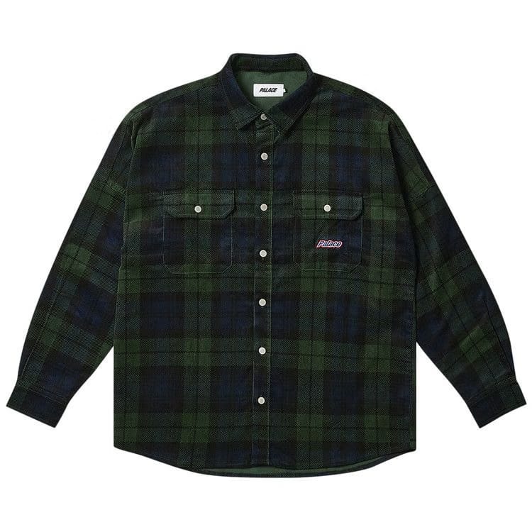 Palace Drop Shoulder Cord Shirt Tartan