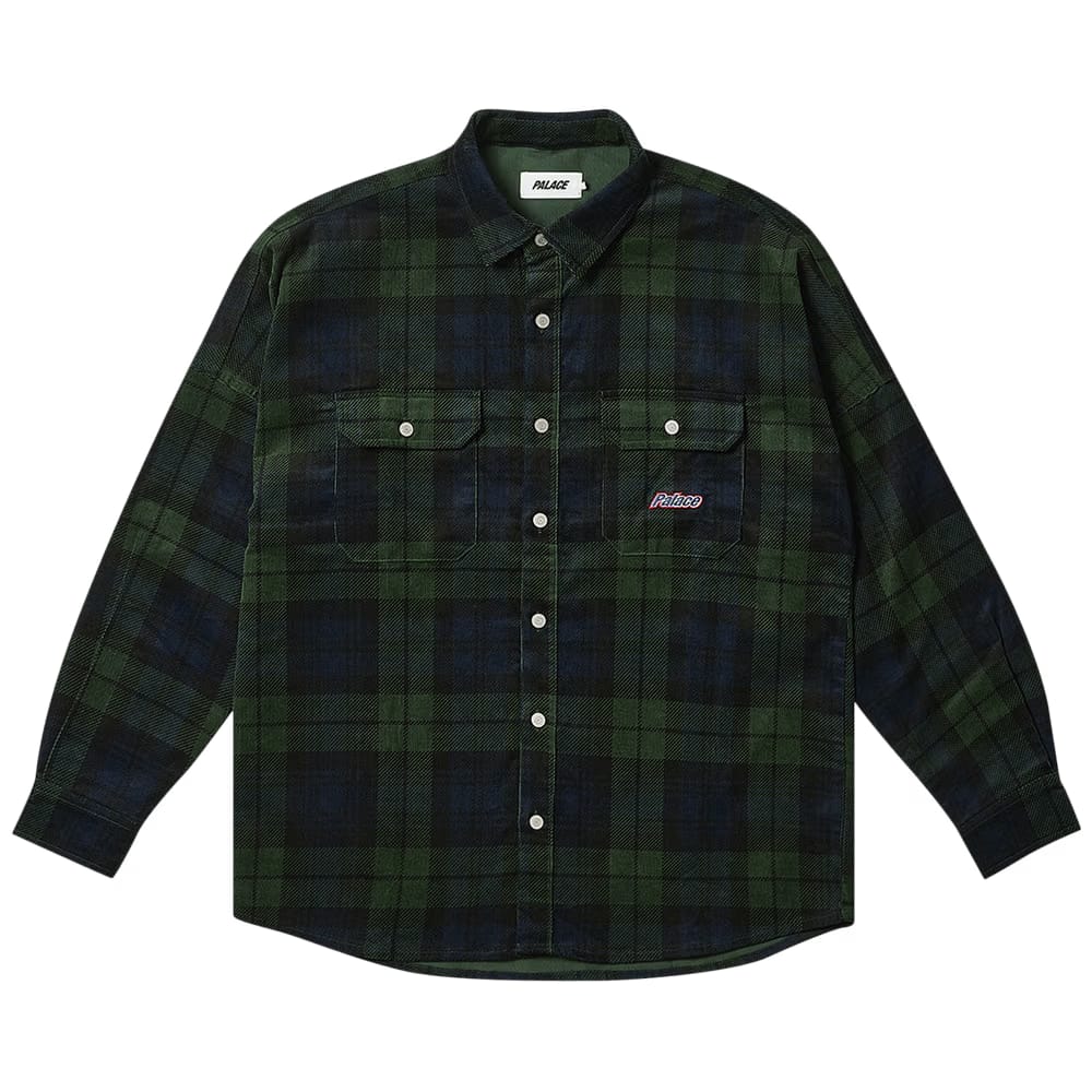 Palace Drop Shoulder Cord Shirt Tartan