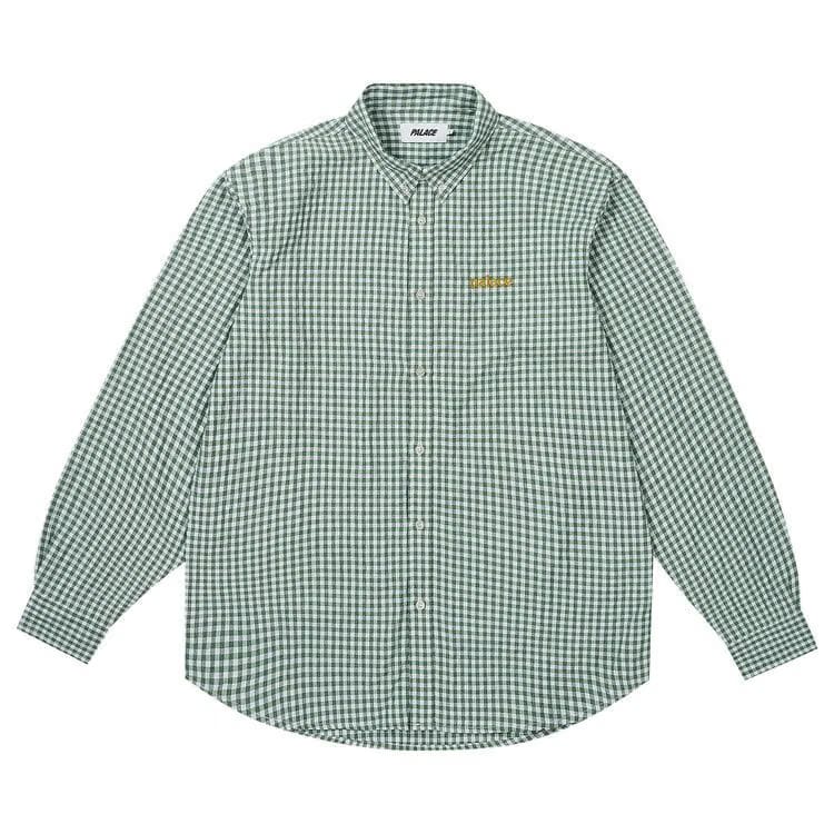 Palace Seersucker Oxford Shirt Green Gingham