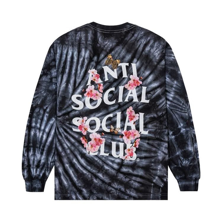 Anti Social Social Club Kkoch Wifi Tie Dye Long-Sleeve Black