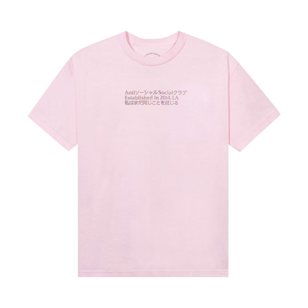 Anti Social Social Club Temporary Memory Black T-Shirt Pink