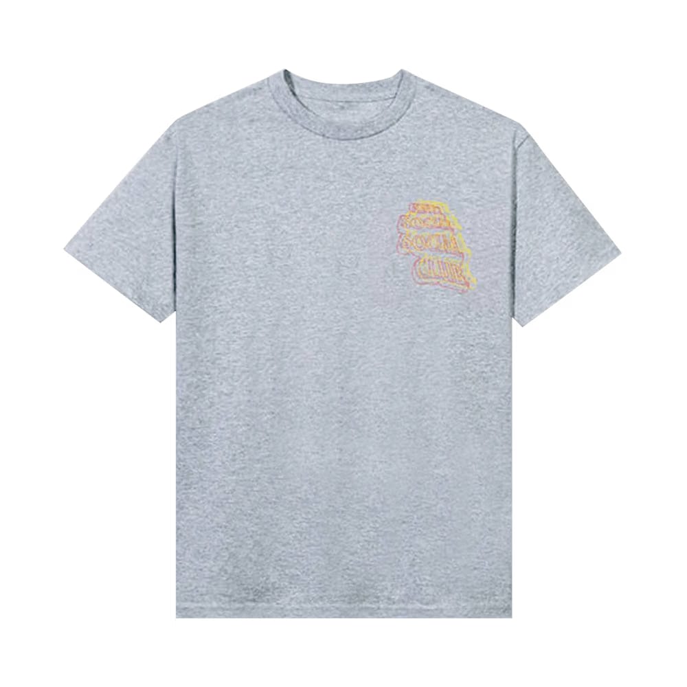 Anti Social Social Club Neon Lights And A Lot Of Rain T-Shirt Grey