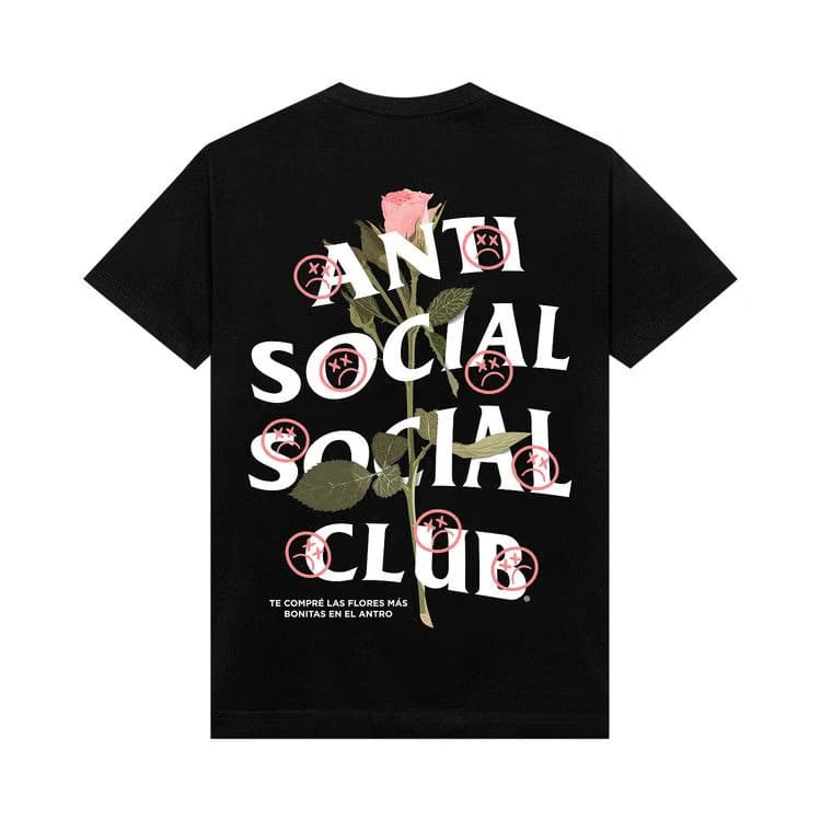 Anti Social Social Club x Sadboyz Pink Rose T-Shirt Black