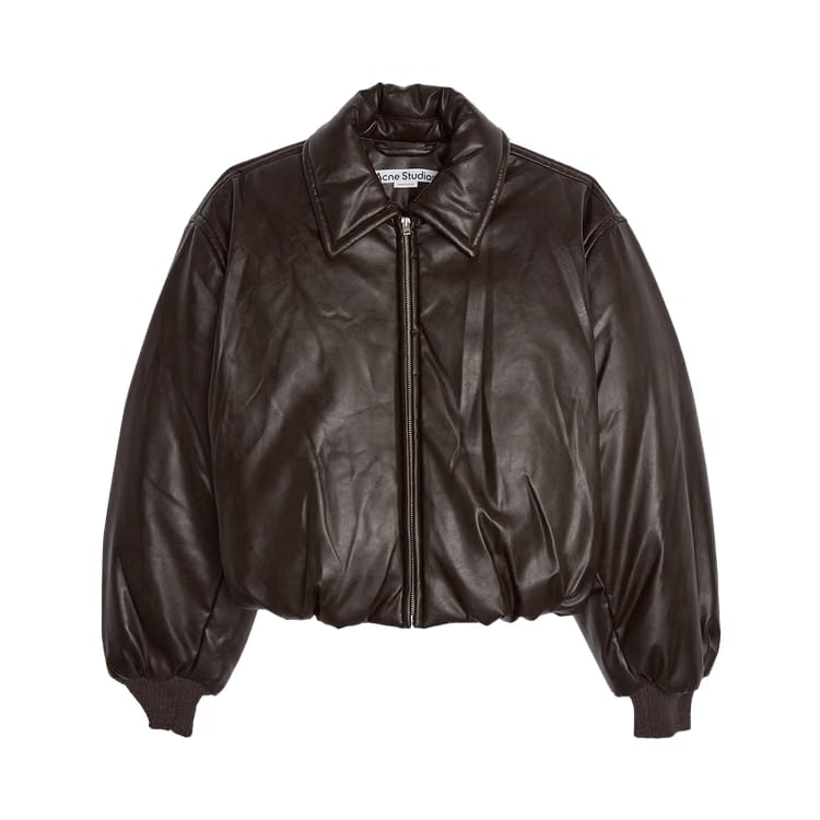 Acne Studios Coated Bomber Jacket Dark Brown