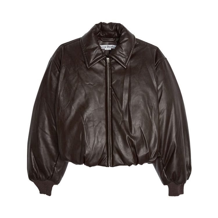 Acne Studios Coated Bomber Jacket Dark Brown