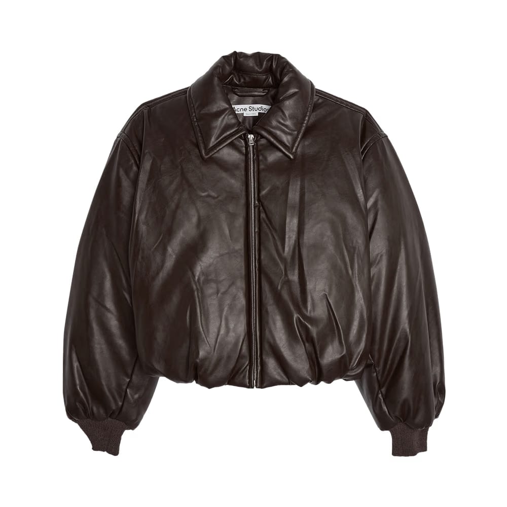 Acne Studios Coated Bomber Jacket Dark Brown