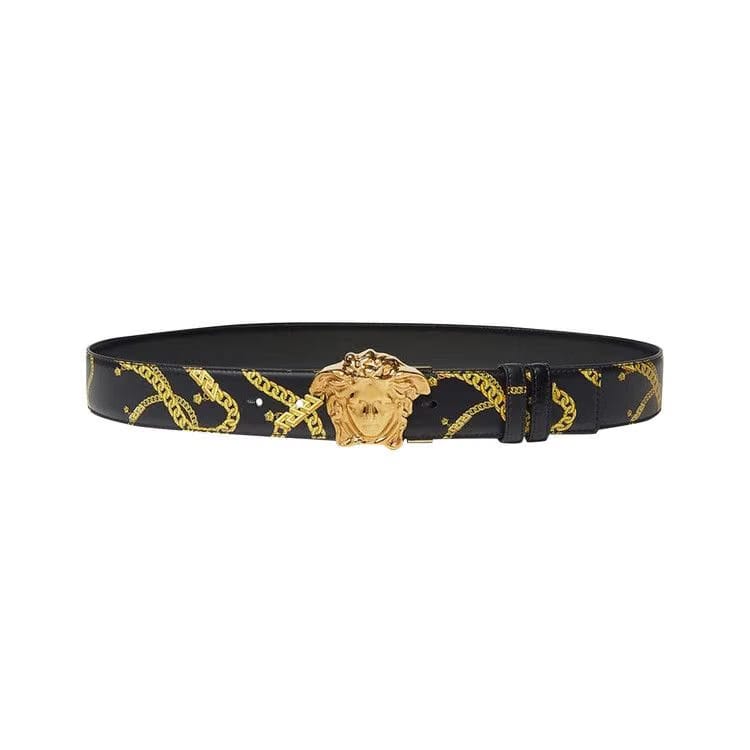 Versace La Medusa Chain Reversible Belt Print