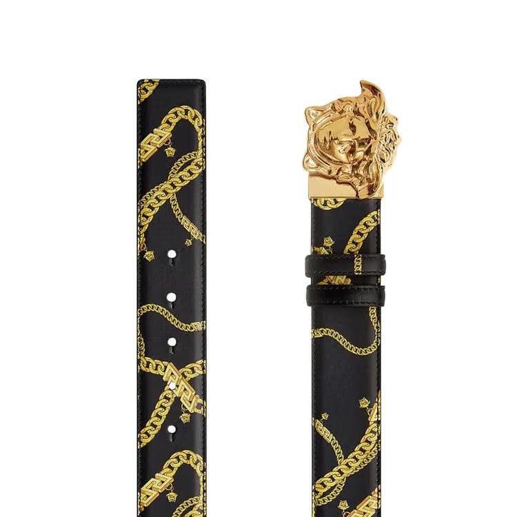 Versace La Medusa Chain Reversible Belt Print