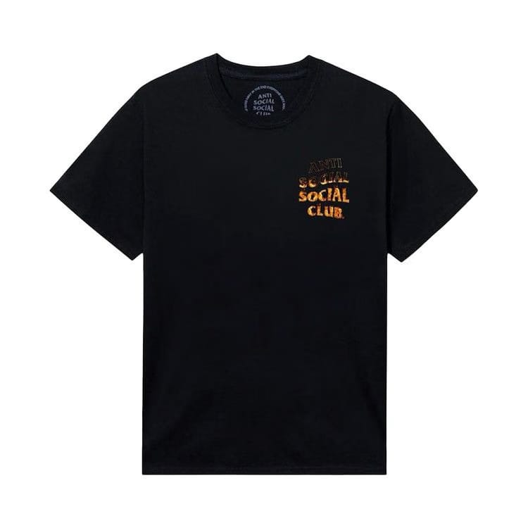 Anti Social Social Club Fire inside Yellow Flames T-Shirt Black
