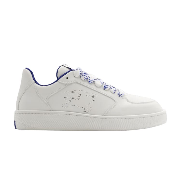 Burberry Wmns Leather Stock Sneaker 'Perforated Equestrian Knight - White'