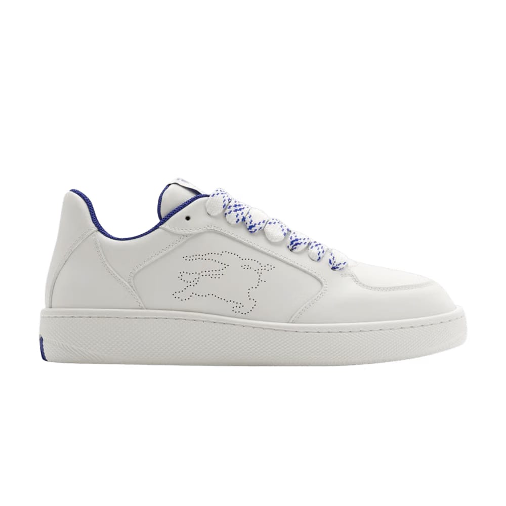 Burberry Wmns Leather Stock Sneaker 'Perforated Equestrian Knight - White'