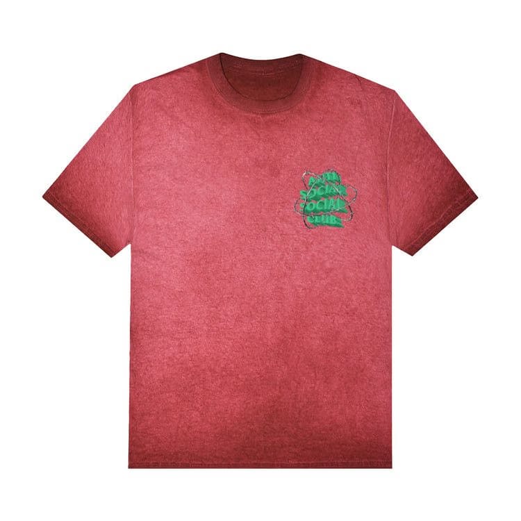 Anti Social Social Club New And Gone T-Shirt Red Mineral Wash